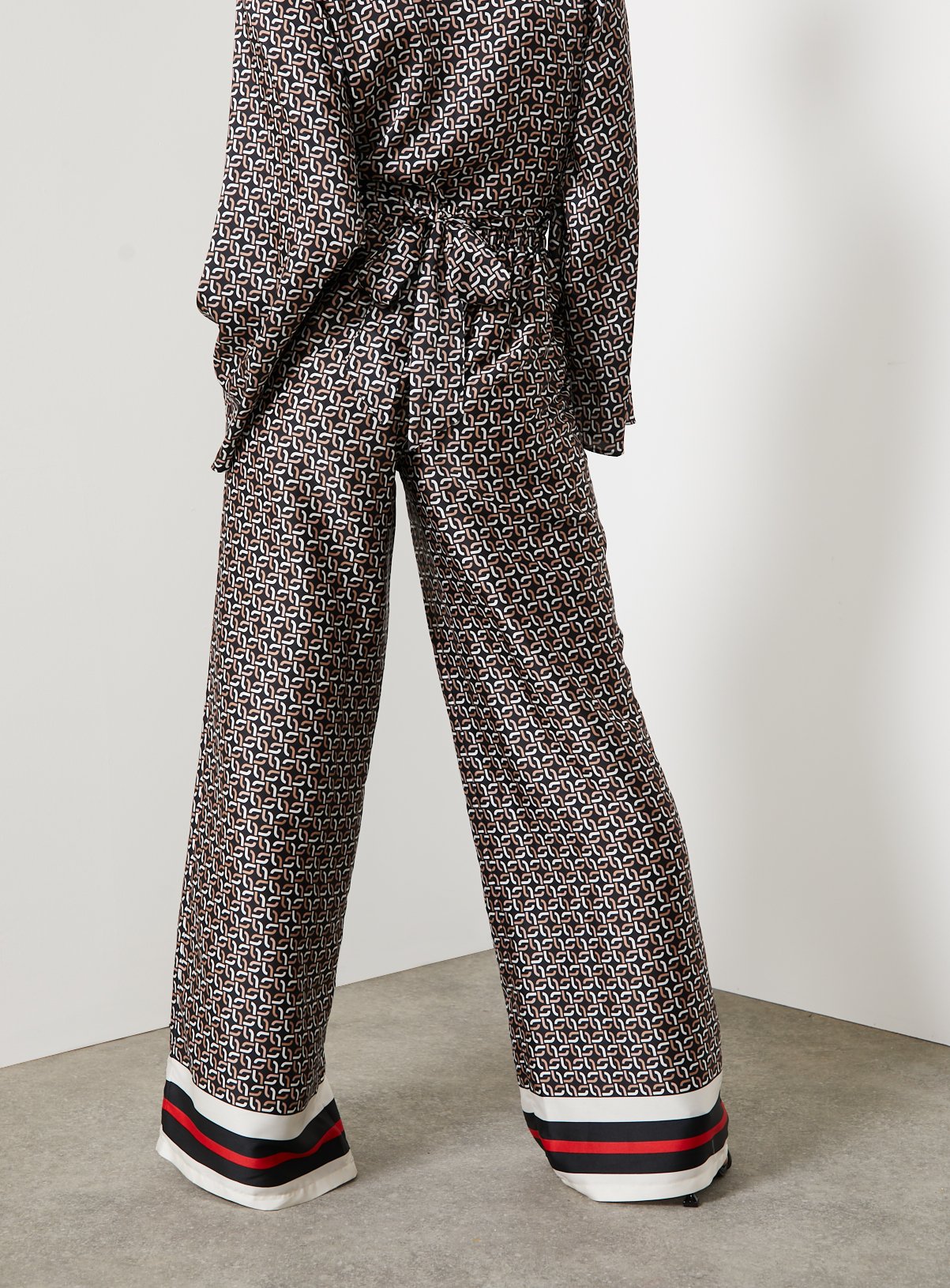 For All The Love Border Printed Satin Co-ord Wide Leg Trouser 6 - Image 3 thumbnail